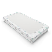 Thumbnail for Baby Unisex White & Mint Moons & Stars Changing Pad Cover - CHILD DECOR LLC