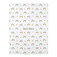 Thumbnail for Personalized Cute Baby Unisex White & Mint Rainbows Swaddle Blanket - CHILD DECOR LLC