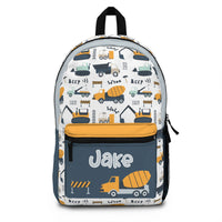 Thumbnail for Personalized Construction Vehicles Boys School Backpack - CHILD DECOR LLC
