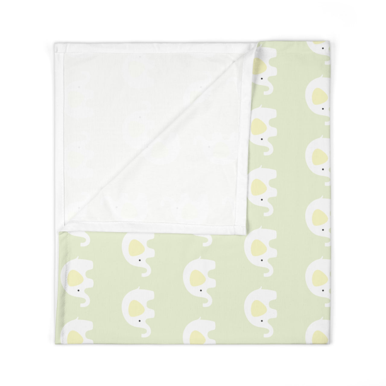 Personalized Cute Baby Unisex Green Elephants Swaddle Blanket - CHILD DECOR LLC