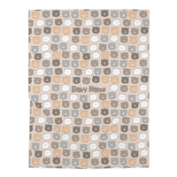 Thumbnail for Personalized Cute Baby Unisex Brown Bears Swaddle Blanket - CHILD DECOR LLC