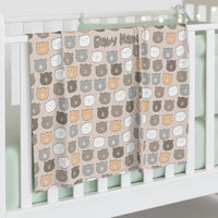 Thumbnail for Personalized Cute Baby Unisex Brown Bears Swaddle Blanket - CHILD DECOR LLC