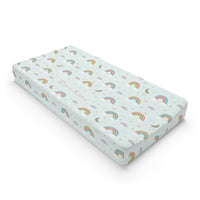 Thumbnail for Baby Unisex Mint Rainbows Changing Pad Cover - CHILD DECOR LLC