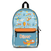 Thumbnail for Personalized Aircraft Vehicles Boys School Backpack - CHILD DECOR LLC