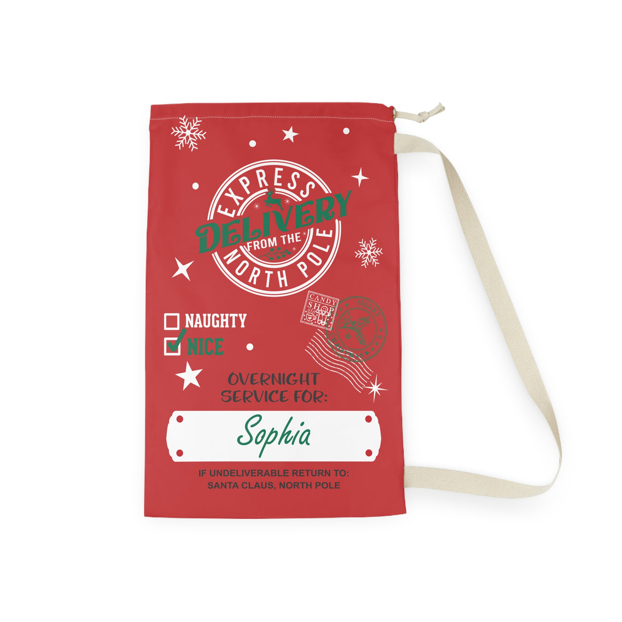 Personalized Red Santa´s Sack - North Pole Express Delivery - CHILD DECOR LLC