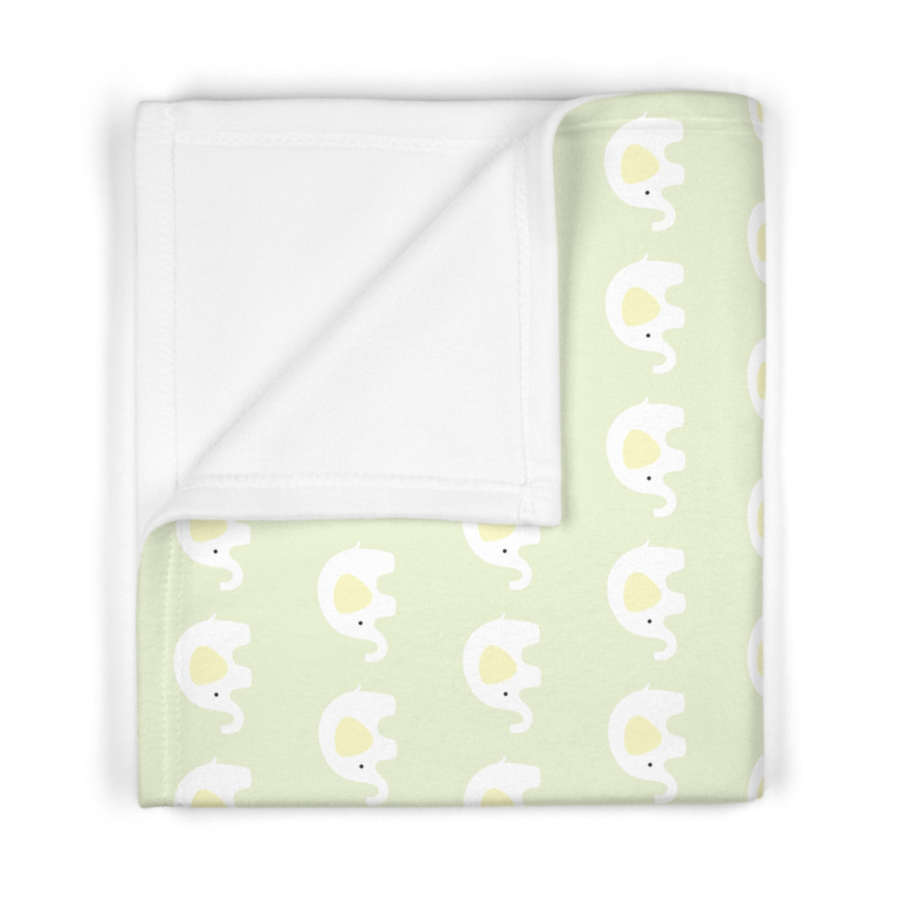 Personalized Cute Baby Unisex Green Elephants Soft Fleece Blanket - CHILD DECOR LLC