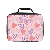 Thumbnail for Personalized Girls Hearths Kids Lunch Bag - CHILD DECOR LLC