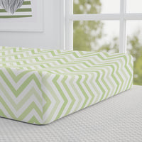 Thumbnail for Baby Unisex Green Chevron Changing Pad Cover - CHILD DECOR LLC