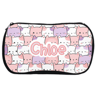 Thumbnail for Personalized Girl Cute Kitties Neoprene Kid Pencil Case - CHILD DECOR LLC