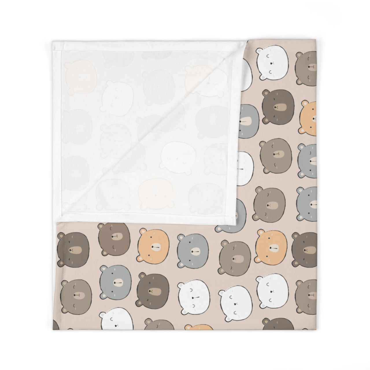 Personalized Cute Baby Unisex Brown Bears Swaddle Blanket - CHILD DECOR LLC