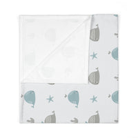 Thumbnail for Personalized Cute Baby Unisex Green Whales Swaddle Blanket - CHILD DECOR LLC