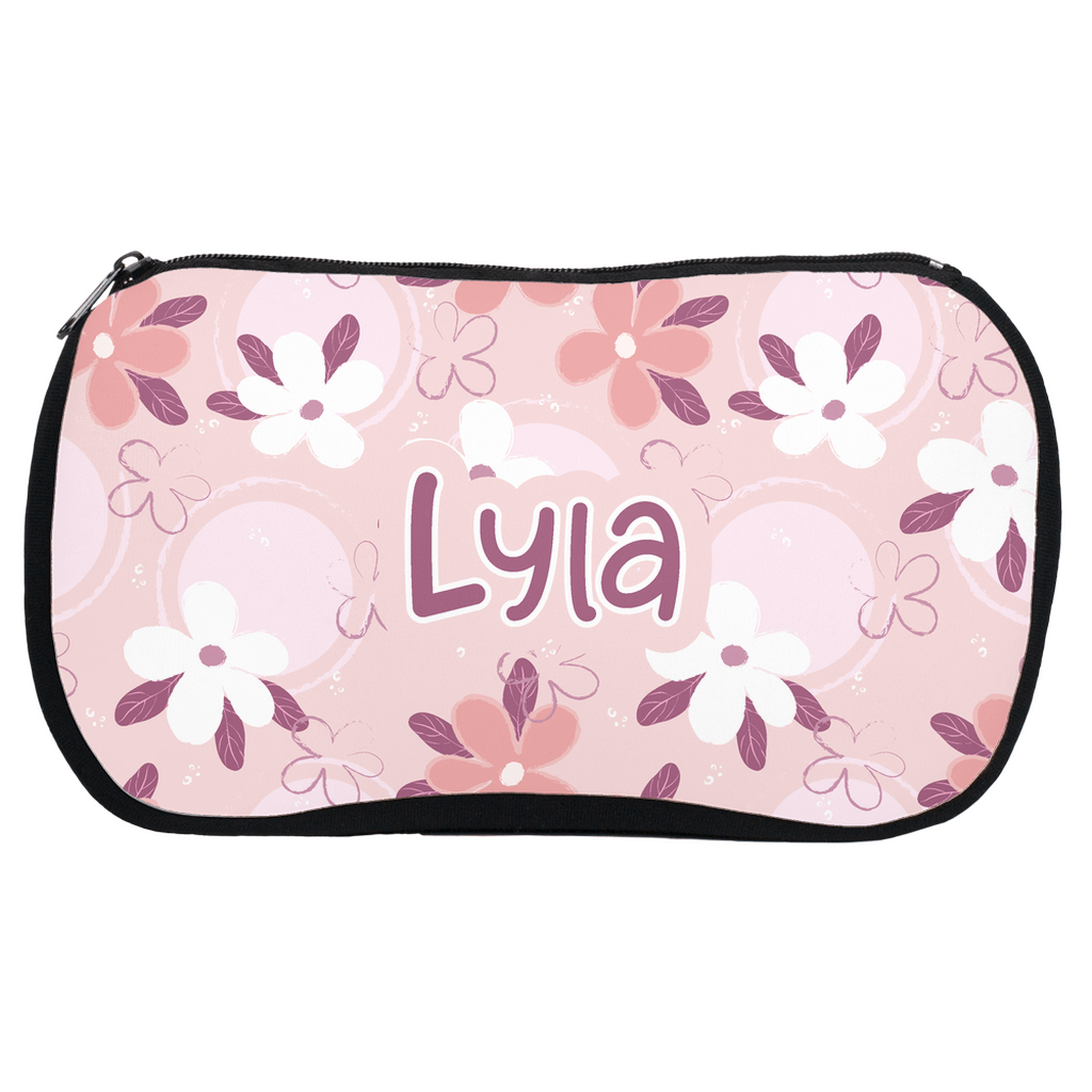 Personalized Girl Flowers Neoprene Kid Pencil Case - CHILD DECOR LLC