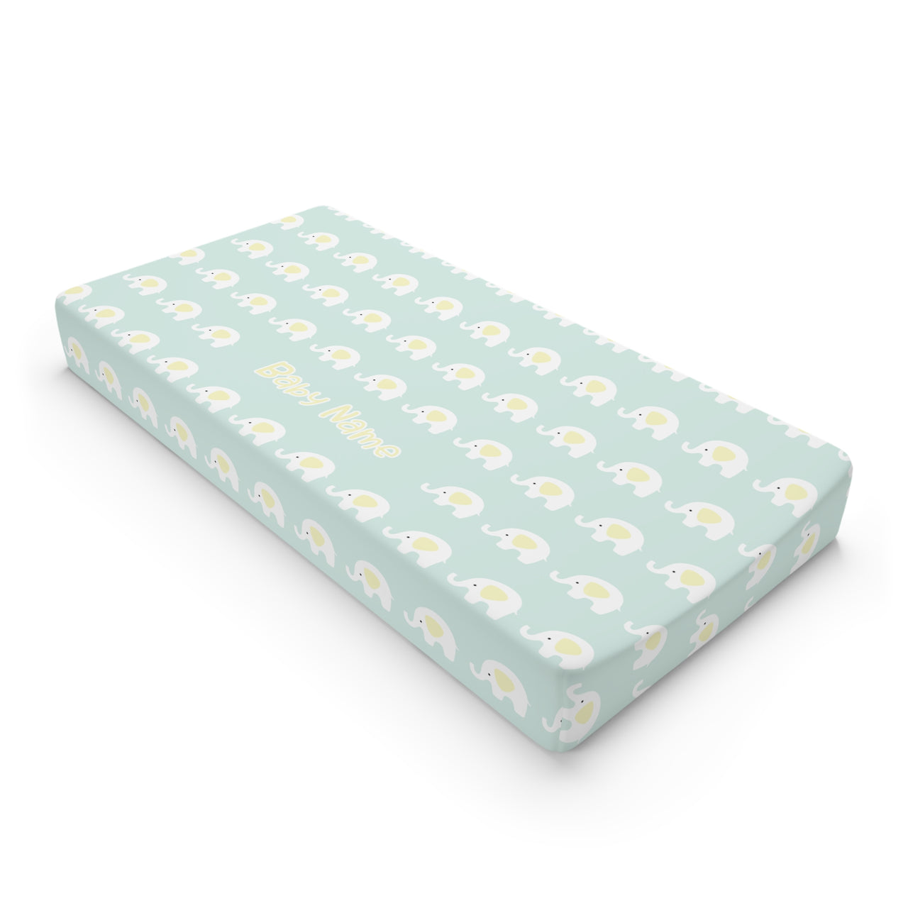 Baby Unisex Cute Mint Elephants Changing Pad Cover - CHILD DECOR LLC