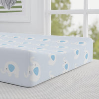 Thumbnail for Personalized Cute Baby Boy Blue Elephants Changing Pad Cover - CHILD DECOR LLC