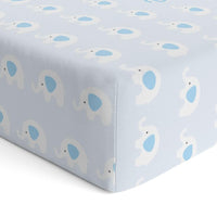 Thumbnail for Personalized Cute Baby Boy Blue Elephants Fitted Crib Sheet - CHILD DECOR LLC