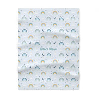 Thumbnail for Personalized Cute Baby Boy Blue Rainbows Soft Fleece Blanket - CHILD DECOR LLC