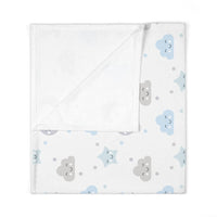 Thumbnail for Personalized Cute Baby Boy White & Blue Moons & Stars Swaddle Blanket - CHILD DECOR LLC