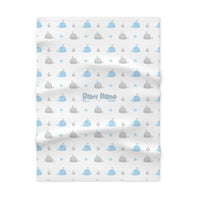 Thumbnail for Personalized Cute Baby Boy White & Blue Whales Soft Fleece Blanket - CHILD DECOR LLC