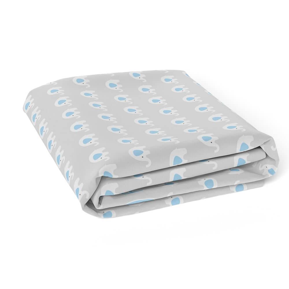 Personalized Cute Baby Boy Grey & Blue Elephants Fitted Crib Sheet - CHILD DECOR LLC