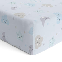 Thumbnail for Personalized Cute Baby Boy Blue Moons & Stars Fitted Crib Sheet - CHILD DECOR LLC