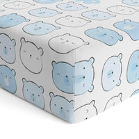 Thumbnail for Personalized Cute Baby Boy White & Blue Bears Fitted Crib Sheet - CHILD DECOR LLC