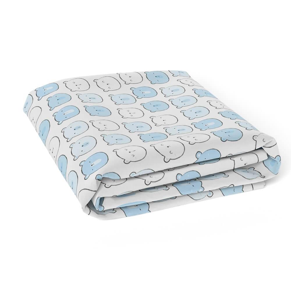Personalized Cute Baby Boy White & Blue Bears Fitted Crib Sheet - CHILD DECOR LLC