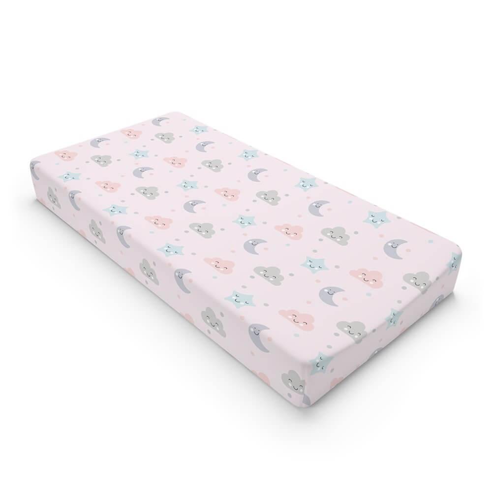 Personalized Cute Baby Girl Pink Moons & Stars Changing Pad Cover - CHILD DECOR LLC