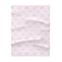 Thumbnail for Personalized Cute Baby Girl Pink Rainbows Soft Fleece Blanket - CHILD DECOR LLC