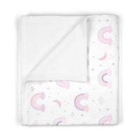 Thumbnail for Personalized Cute Baby Girl White & Pink Rainbows Soft Fleece Blanket - CHILD DECOR LLC