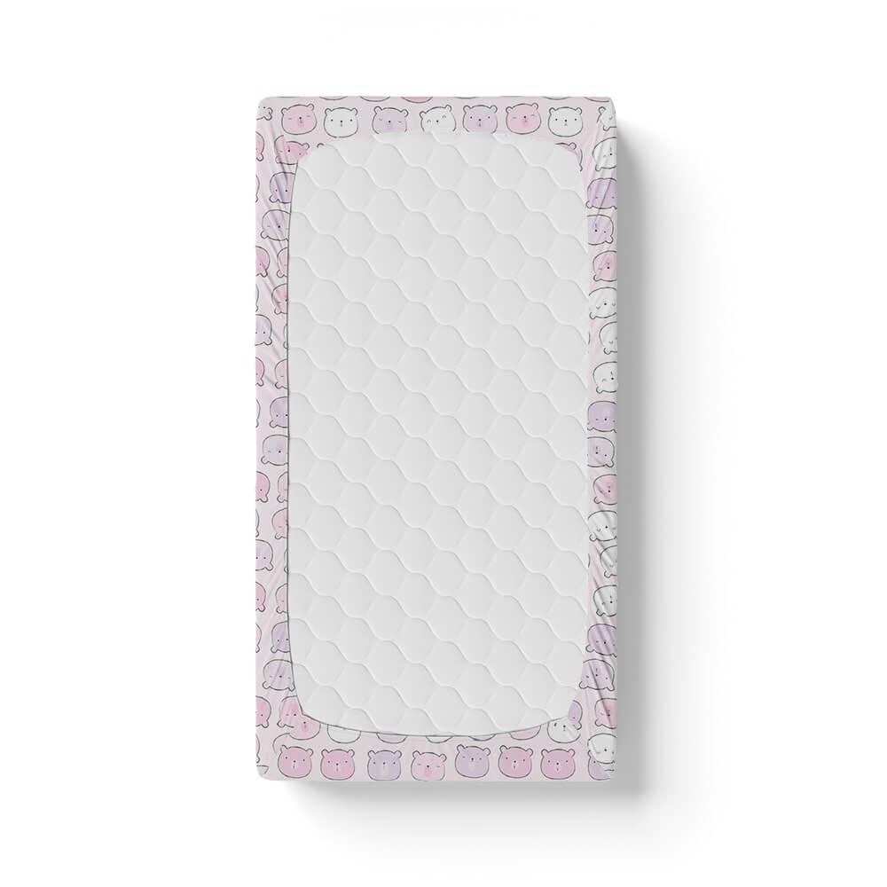 Personalized Cute Baby Girl Pink Bears Fitted Crib Sheet - CHILD DECOR LLC