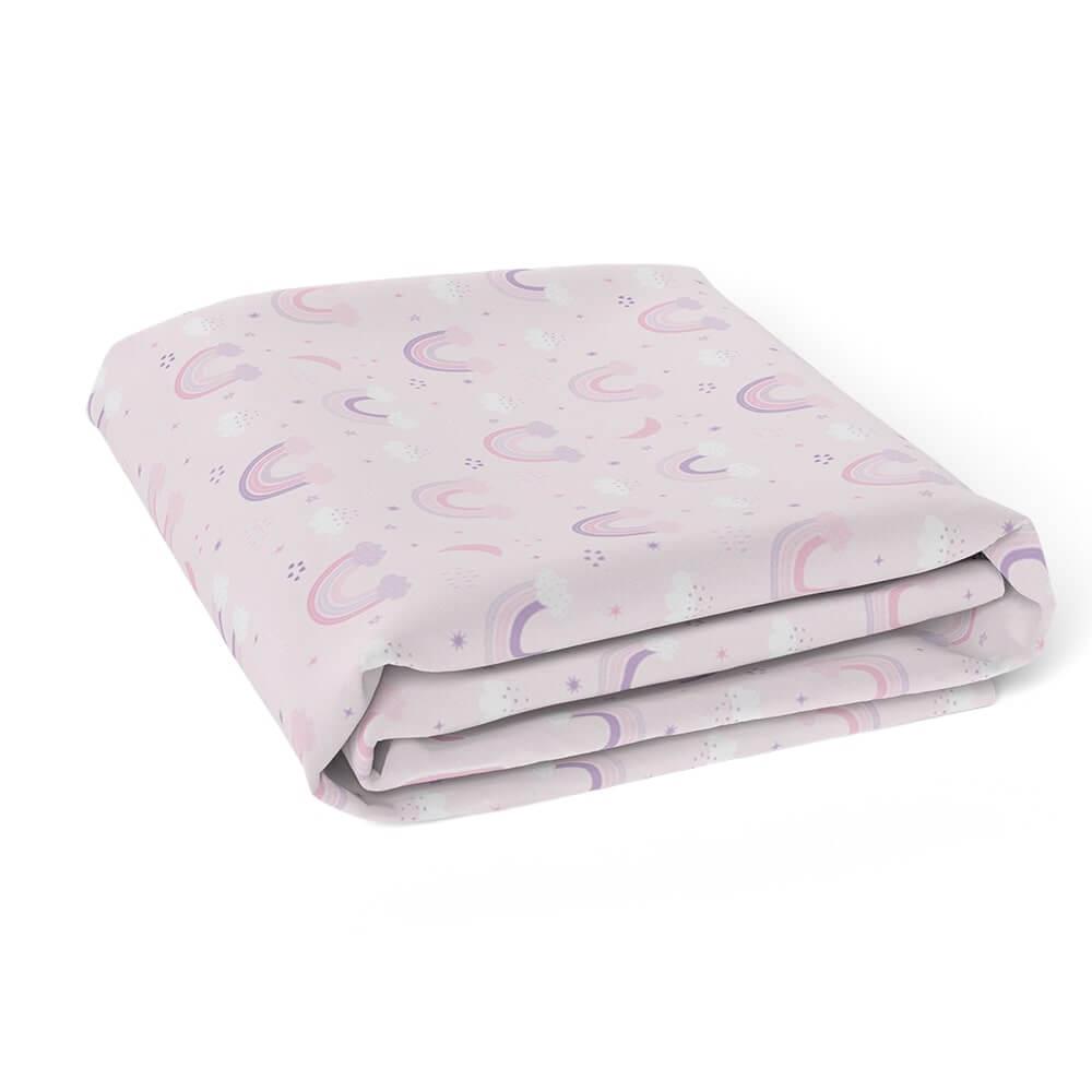 Personalized Cute Baby Girl White & Pink Rainbows Fitted Crib Sheet - CHILD DECOR LLC