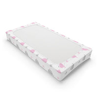 Thumbnail for Personalized Cute Baby Girl White & Pink Whales Changing Pad Cover - CHILD DECOR LLC