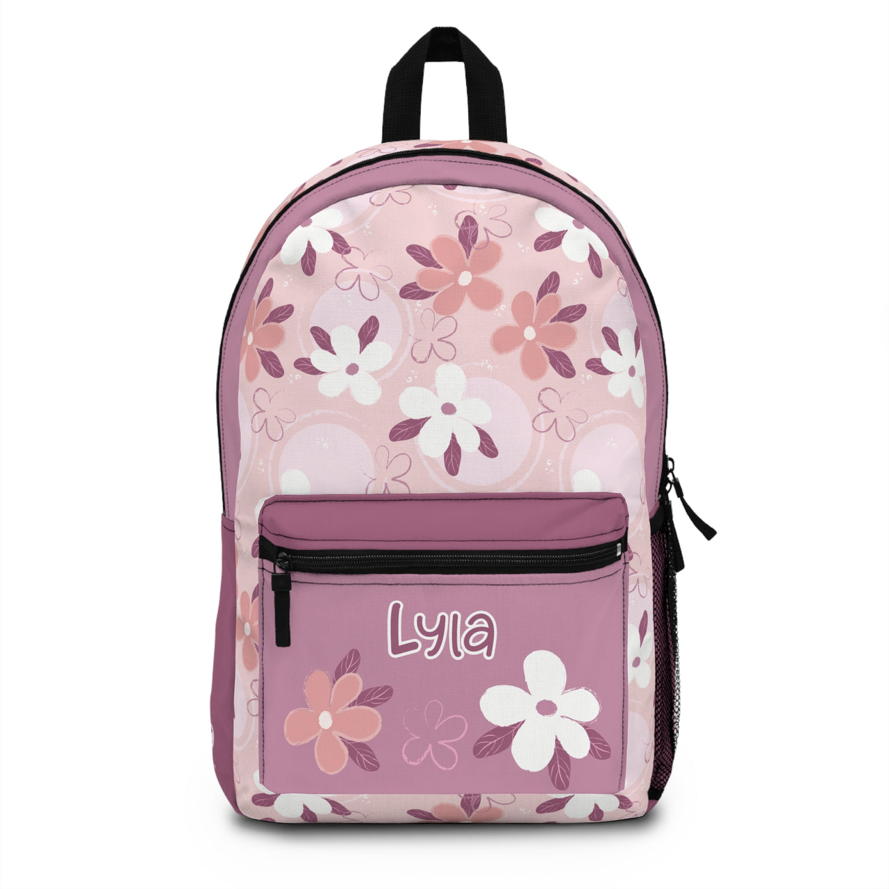 Personalized 4pcs Kids Flowers Back to School Girls Bundle: Back Pack + Lunch Box + Water Bottle + Pencil Case (Save Extra 15% in bundle) - CHILD DECOR LLC