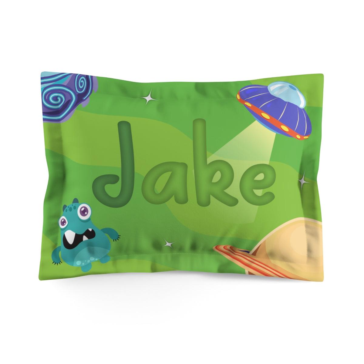 Ufo / Alien Green Pillow Sham - CHILD DECOR LLC