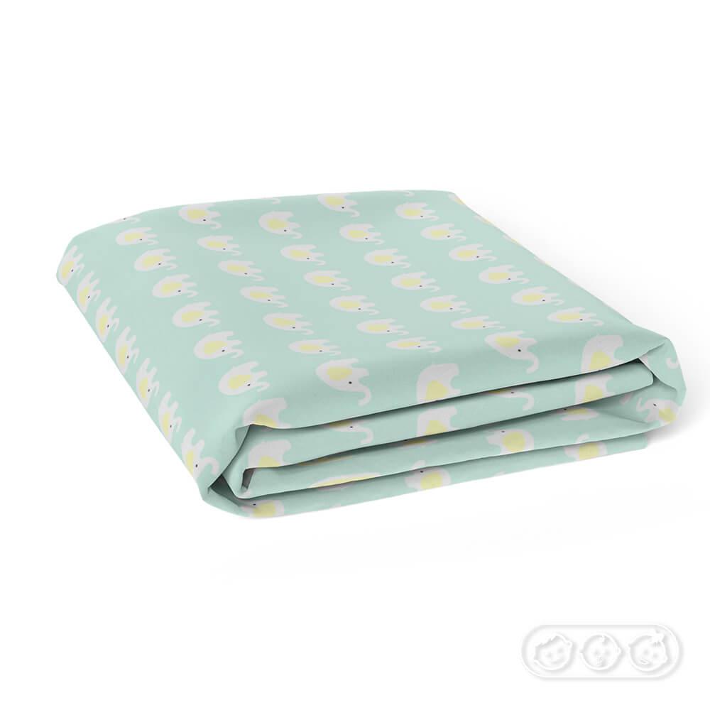 Baby Unisex Mint & Yellow Cute Elephants Fitted Crib Sheet - CHILD DECOR LLC